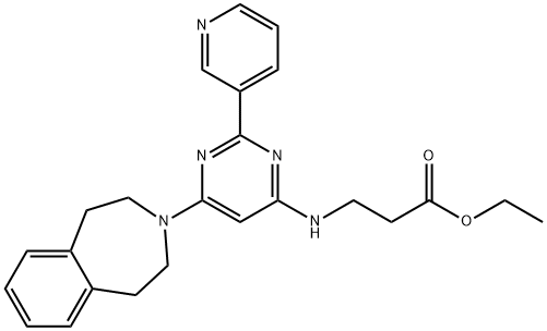  N-[2-(3-吡啶基)-6-(1,2,4,5-四氢-3H-3-苯并氮杂卓-3-基)-4-嘧啶基]-β-丙氨酸乙酯 1394854-51-3   