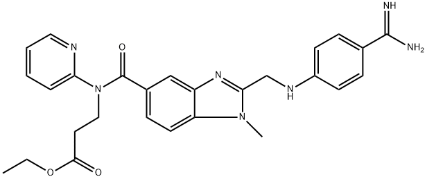  N-[[2-[[[4-(氨基亚胺甲基)苯基]氨基]甲基]-1-甲基-1H-苯并咪唑-5-基]羰基]-N-2-吡啶基-β-丙氨酸乙酯   429658-95-7