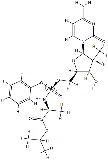  N-[[P(S),2'R]-2'-脱氧-2'-氟-2'-甲基-P-苯基-5'-胞苷酰]-L-丙氨酸异丙酯 1334513-10-8 